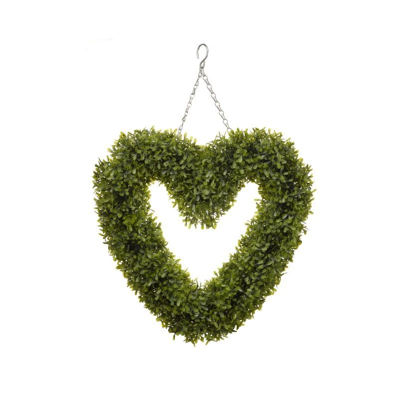 Boxwood Hanging Heart Faux 4 Boxwood Hanging Heart Faux - Image 2
