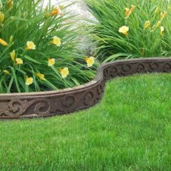 Flexible Garden Border, Scroll Effect, Brown, 1.2m
