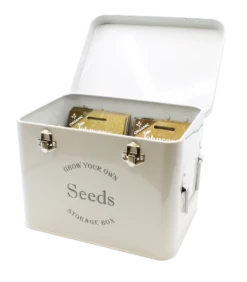 Seed Storage Tin Seed Packet Storage Grey