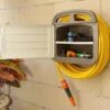 Garden Hose Storage Hanger With Accessories Compartment -Outdoor Garden Care Shop hose with door