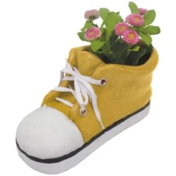 Colourful Shoe Planters -Outdoor Garden Care Shop large yellow shoe planter 1