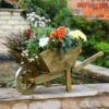 Wooden Wheelbarrow Planters 1 Wooden Wheelbarrow Planters -Outdoor Garden Care Shop outdoor wooden wheelbarrow planter extra large flowers pot