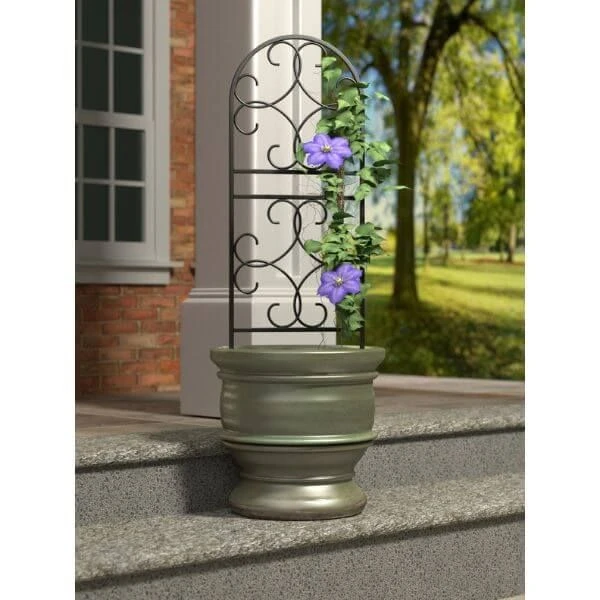 Plant Support Trellis For Planter Scroll Design 4 Plant Support Trellis For Planter Scroll Design - Image 2