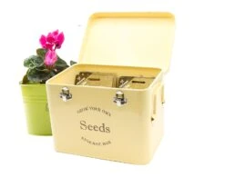 Seed Storage Tin For Seed Packets Cream