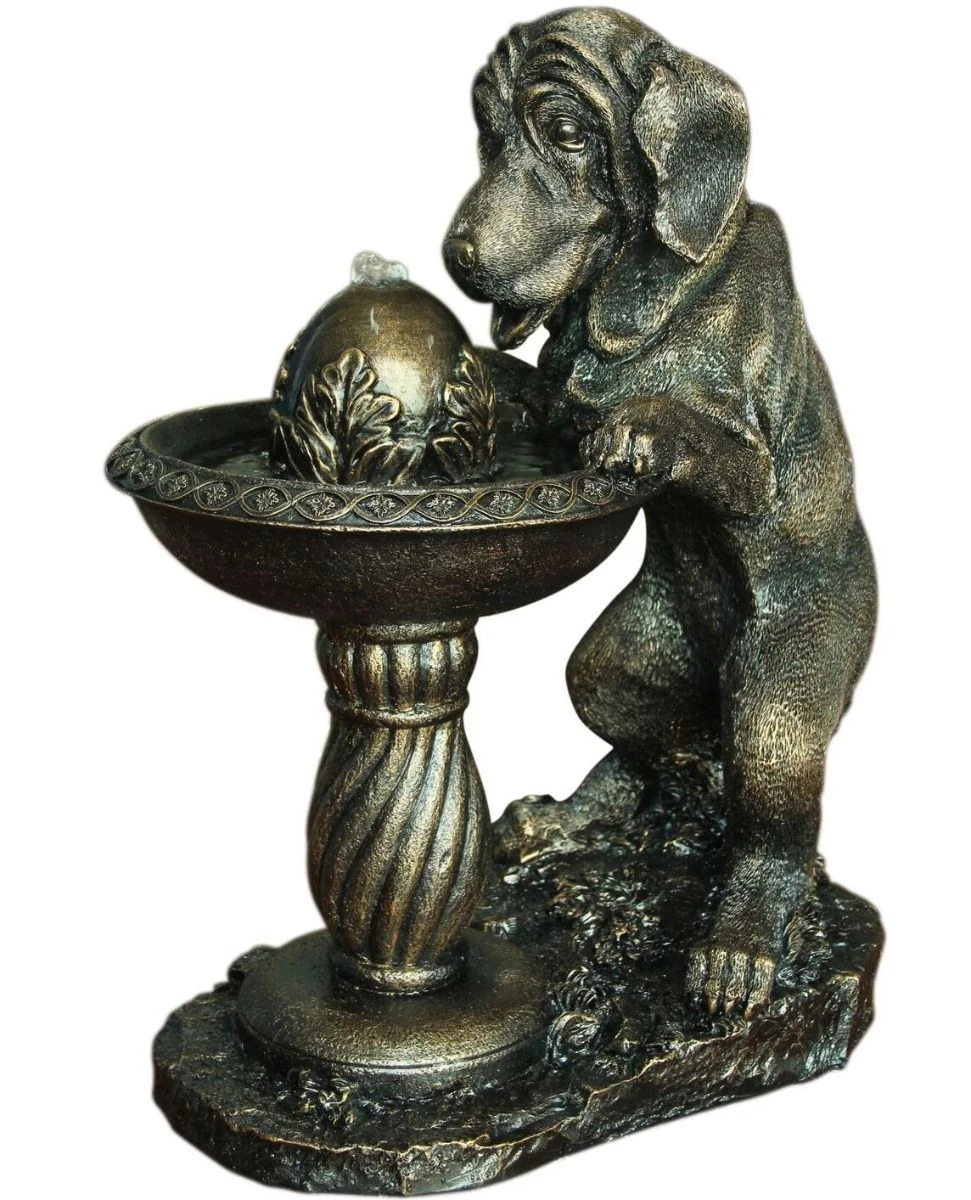 Solar Dog At Fountain Water Feature 3 Solar Dog At Fountain Water Feature