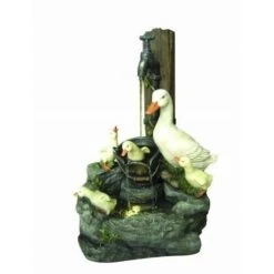 Solar Duck Family At Tap Water Feature