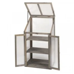 Wooden Mini Greenhouse GroZone -Outdoor Garden Care Shop timber grozone open