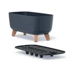 Zinnia Plant Trough Indoor/Outdoor Use 100% Recycled Plastic 8 Zinnia Plant Trough Indoor/Outdoor Use 100% Recycled Plastic -Outdoor Garden Care Shop zinnea trough pot black tray